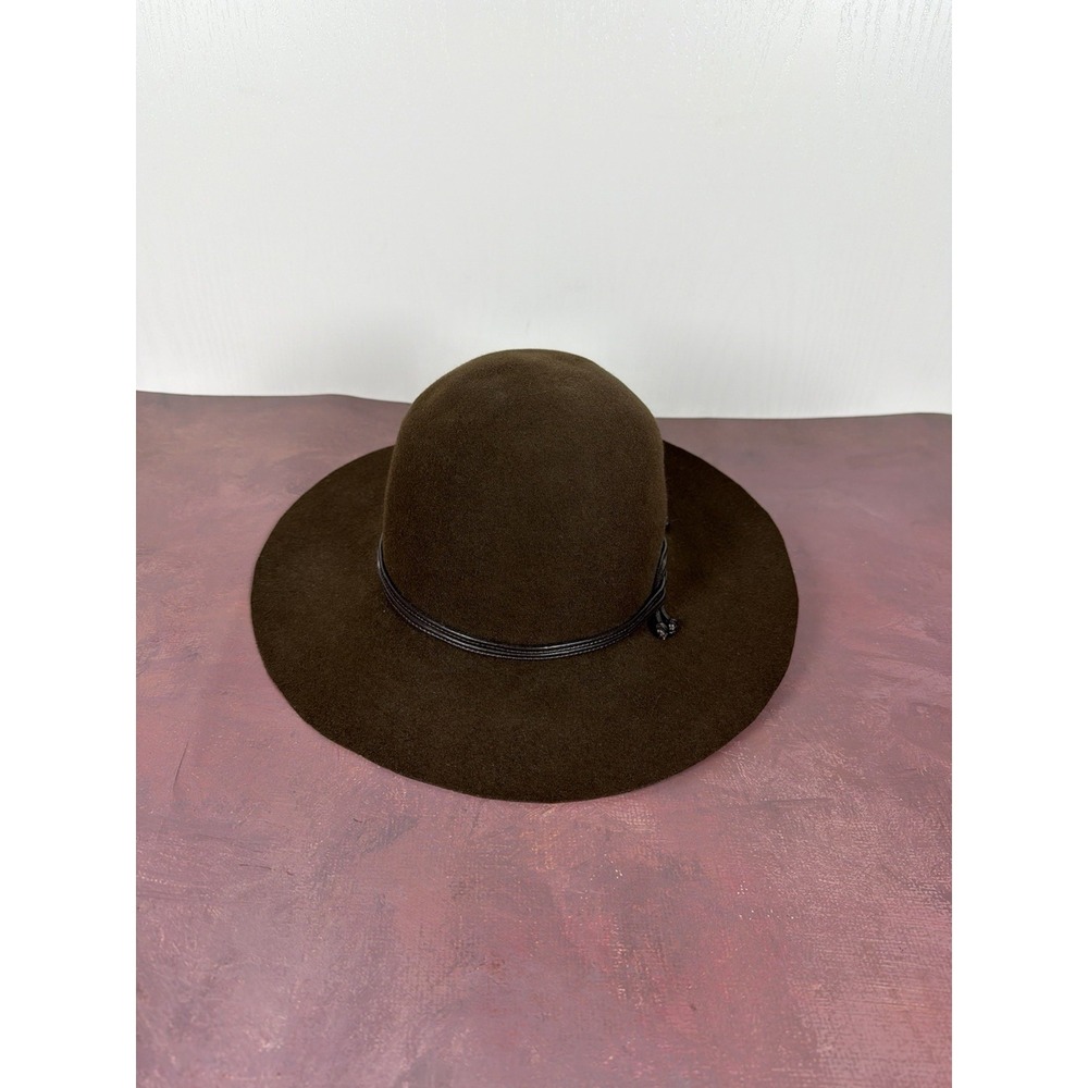 Peruvian Connection David Wool Bowler Hat Brown Wide Brim Round Crown